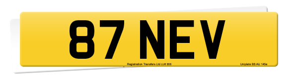 Registration number 87 NEV